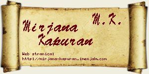 Mirjana Kapuran vizit kartica